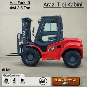 Heli 4x4 Arazi Tipi Forklift - 3.5 Ton Dizel
