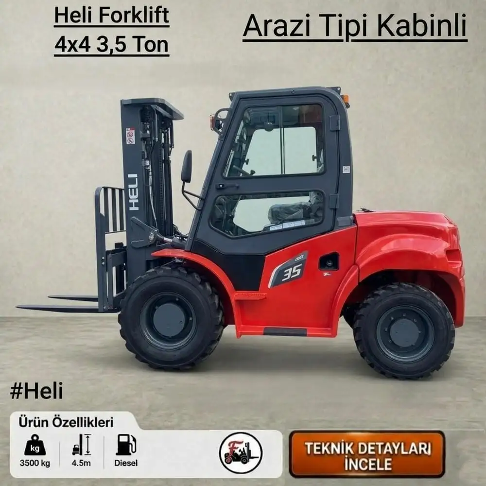 Heli 4x4 Arazi Tipi Forklift - 3.5 Ton Dizel