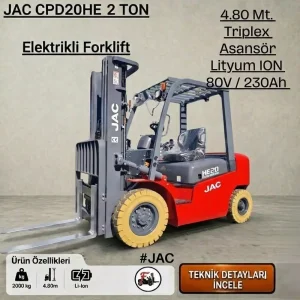 Jac Forklift - 2 Ton Elektrikli