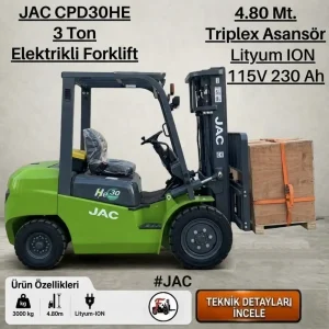 Jac Forklift - 3 Ton Elektrikli Lityum-İyon