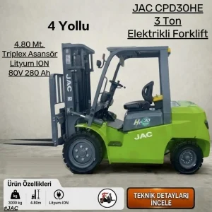 Jac Forklift - 3 Ton Elektrikli 4 Yol Valf