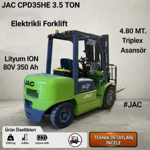 Jac Forklift - 3.5 Ton Elektrikli