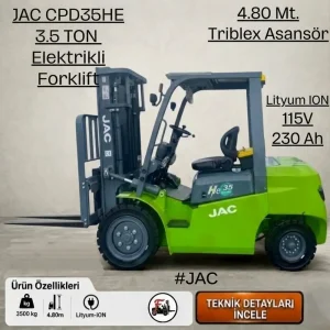 Jac Forklift - 3.5 Ton Elektrikli Lityum