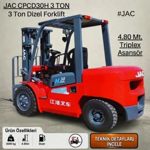 Jac Forklift - 3 Ton Dizel CPCD30H