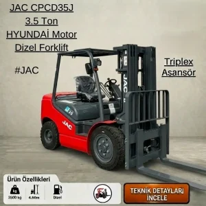 Jac Forklift – 3.5 Ton Dizel Hyundai Motor