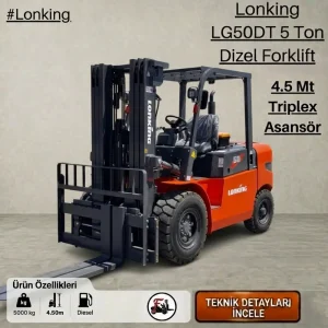 Lonking Forklift - 5 Ton LG50DT Dizel