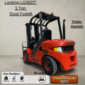 Lonking Forklift - 3 Ton LG30DT Dizel 