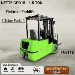 Nette Forklift - 1.5 Ton Elektrikli