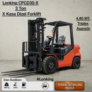 Lonking Forklift - 3 Ton CPCD30-X Dizel