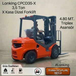 Lonking Forklift - 3.5 Ton CPCD35-X Dizel