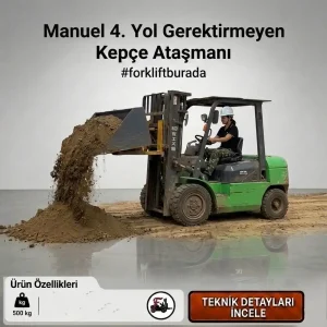 Forklift uyumlu 4. yol gerektirmeyen kepçe