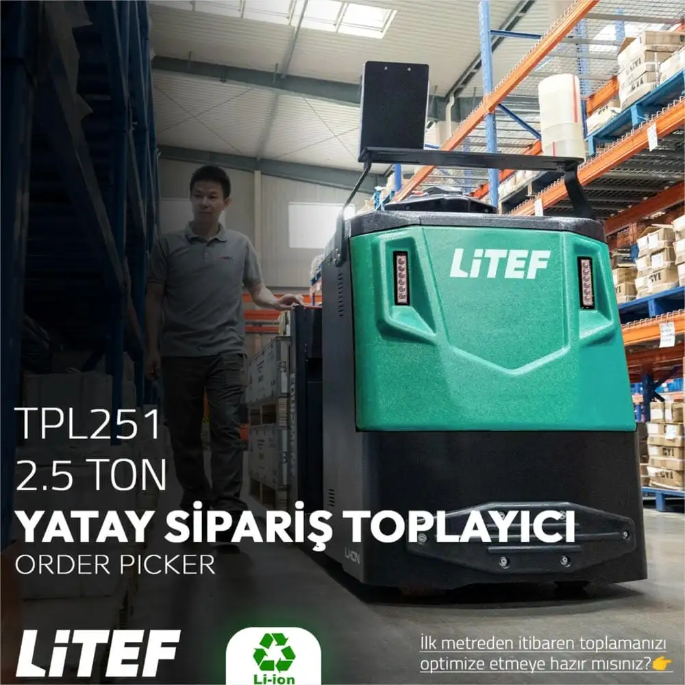 LİTEF 2,5 ton sipariş toplama makinesi Türkiye distribütöründen leasingli ve Kiralık Sipariş Toplayıcı seçenekleriyle.