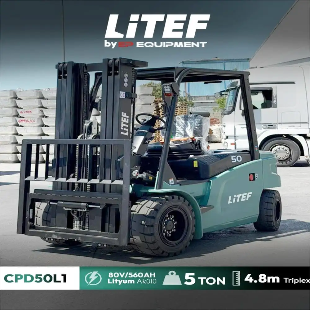 LİTEF 5 ton lityum elektrikli forklift Türkiye distribütöründen Kiralık Elektrikli Forklift ve leasingli seçenekleriyle.