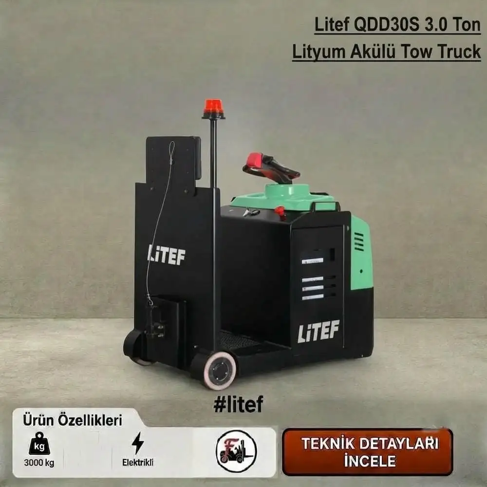 LİTEF 3 ton lityum akülü çekici Türkiye distribütöründen leasingli, Kiralık Akülü Çekici ve Kiralık Lityum Çekici seçenekleriyle. ( Tow Truck )
