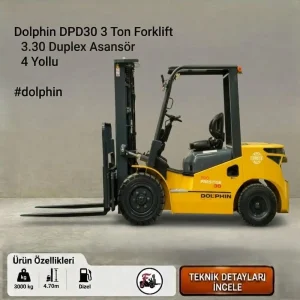Dolphin dizel 3 ton forklift Türkiye distribütöründen leasingli, Kiralık Dizel Forklift ve Kiralık Mazotlu Forklift.